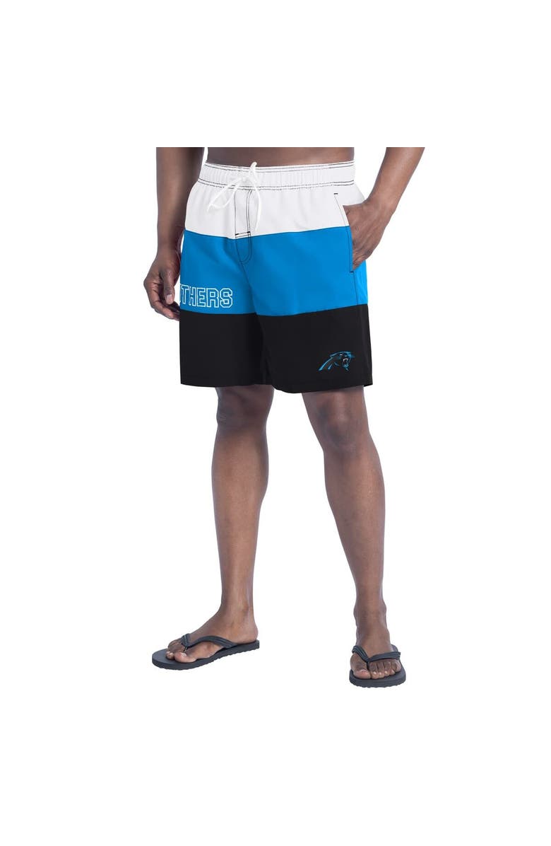 G-III SPORTS BY CARL BANKS Men's G-III Sports by Carl Banks  Black/Blue Carolina Panthers Sunrise Volley Swim Shorts, Alternate, color, Black