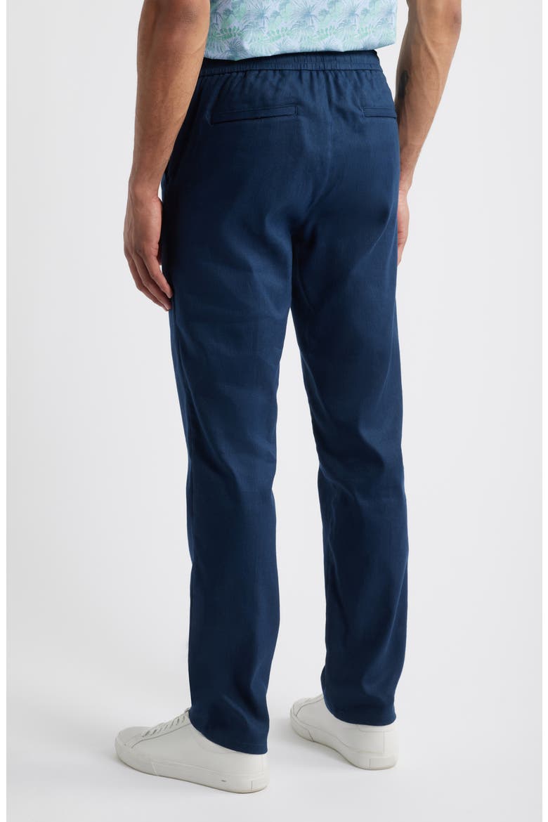 Tristan Stretch Linen & Cotton Drawstring Pants, Alternate, color, NAVY