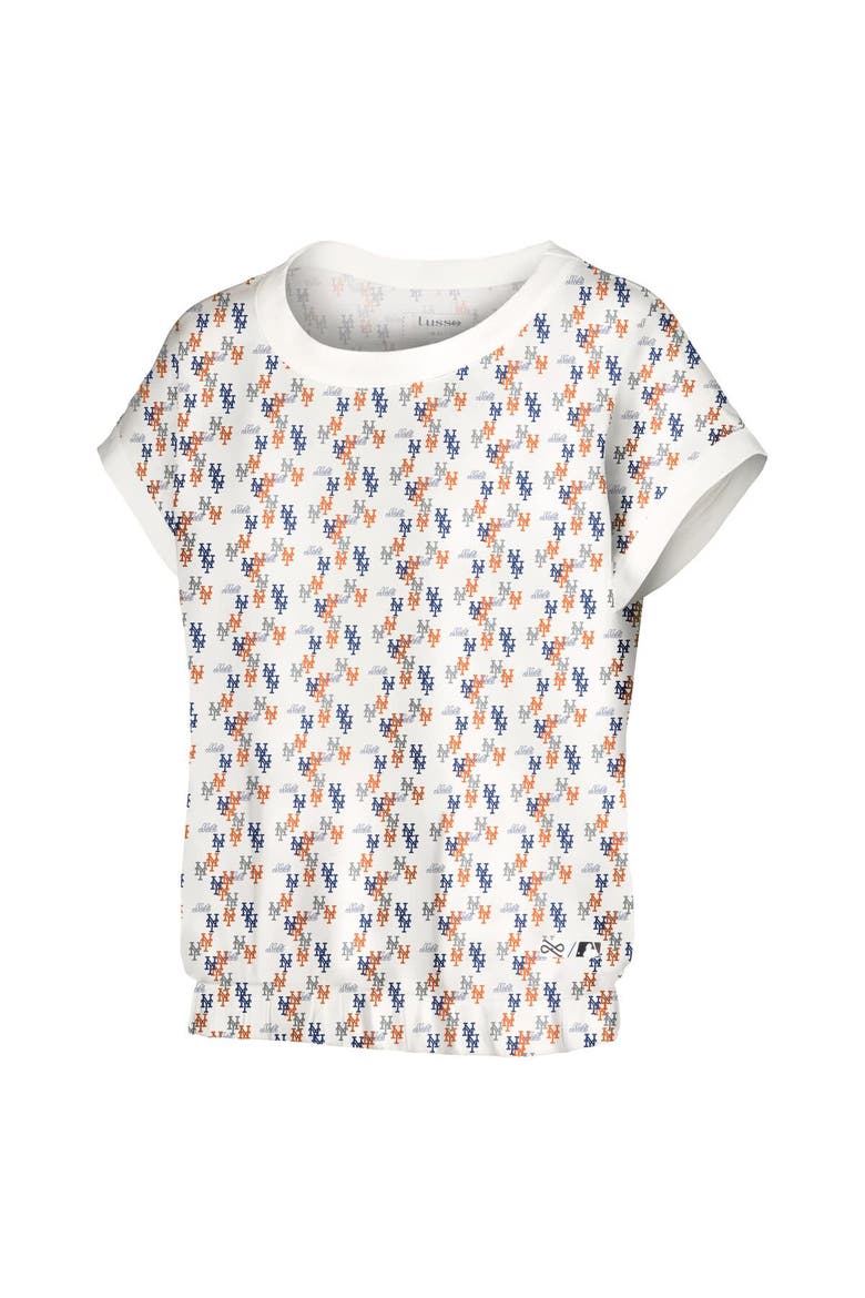 Women's Lusso  White New York Mets Madge Dolman Tri-Blend T-Shirt, Alternate, color, White