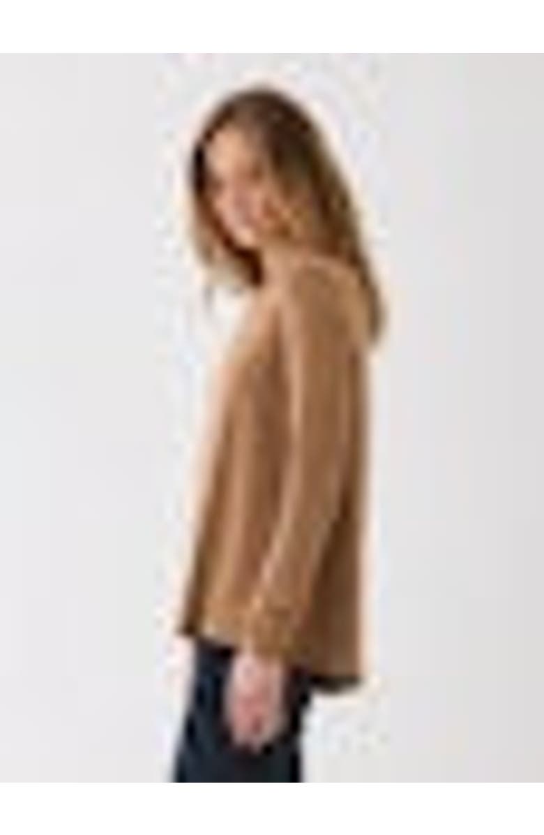 Majestic Filatures Soft Touch Long Sleeve Crewneck With Back Pleat, Alternate, color, Camel