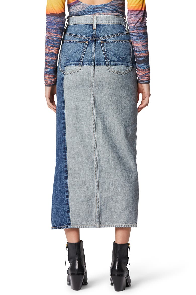 Paneled Denim Skirt, Alternate, color, AMAZED