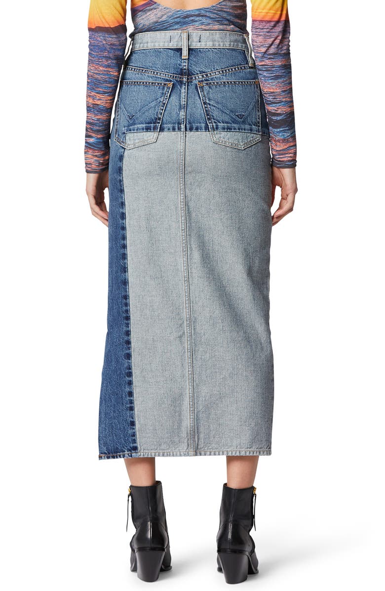Hudson Jeans Paneled Denim Skirt, Alternate, color,