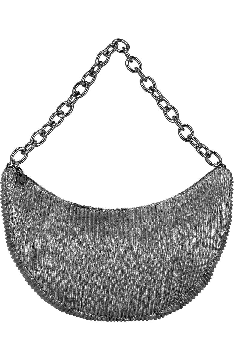 Jessica McClintock Maya Metallic Rib Shoulder Bag, Main, color,