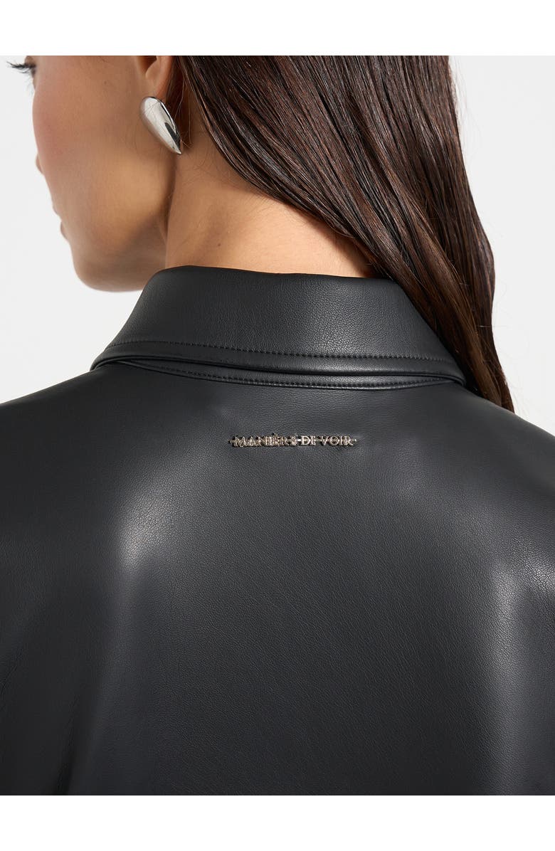 Manière De Voir Sonia Leather Cinch Shirt, Alternate, color, Black