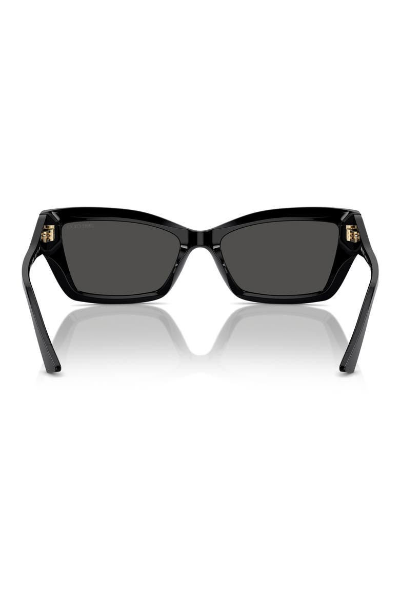 55mm Cat Eye Sunglasses, Alternate, color, BLACK / DARK GREY