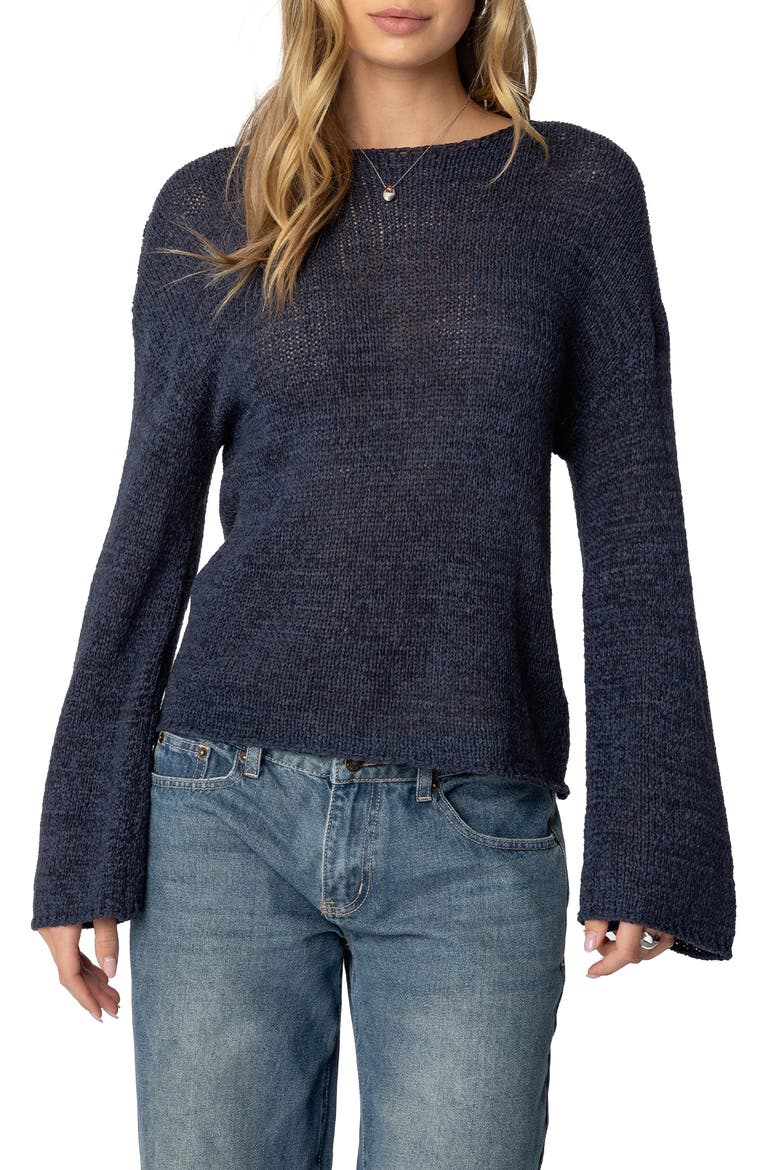 Drop Shoulder Sweater, Main, color, NAVY