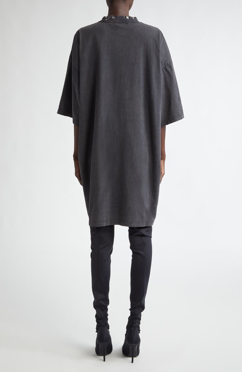 Balenciaga Piercing Hardware T-Shirt Minidress, Alternate, color, 1000 Black