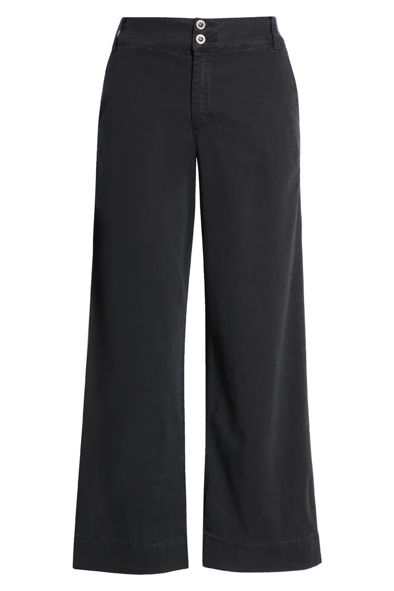 Saige Wide Leg Crop Pants, Alternate, color, BLACK