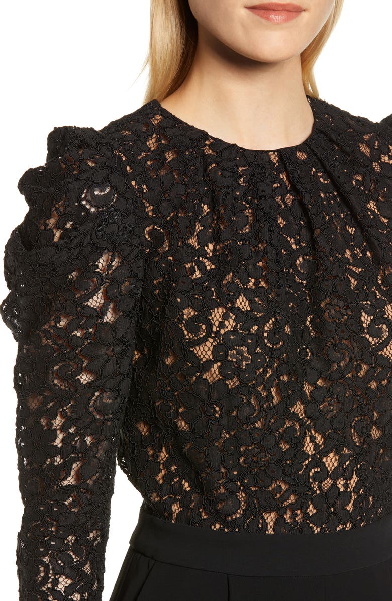 MICHAEL Michael Kors Black Lace Jumpsuit, Alternate, color,
