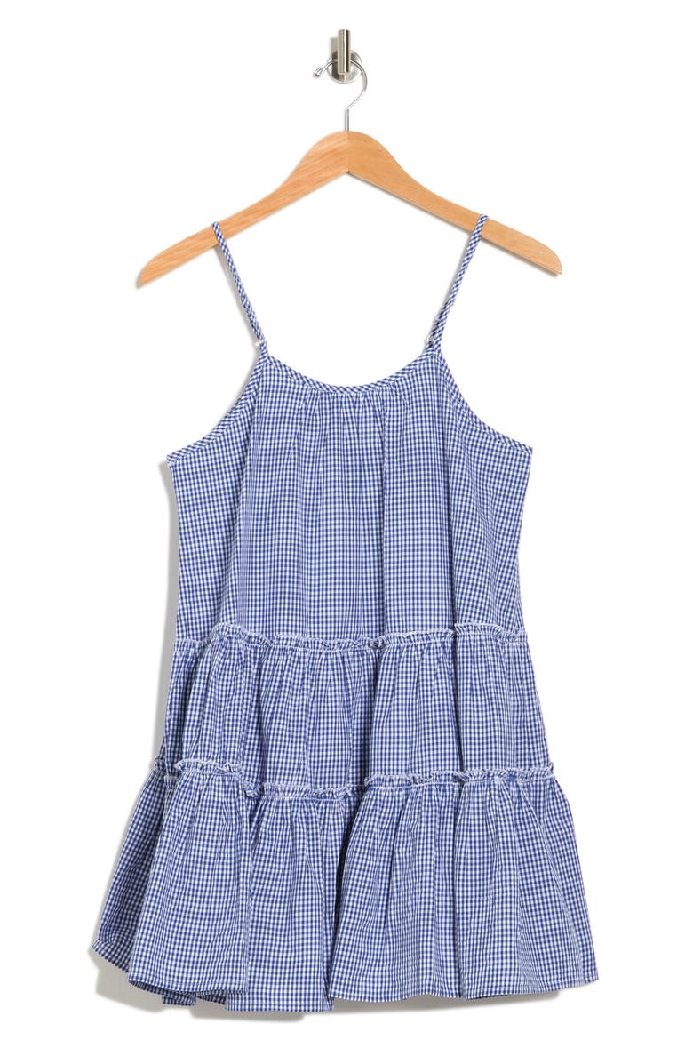 Tiered Ruffle Cotton Minidress, Alternate, color, ROYAL/ IVORY