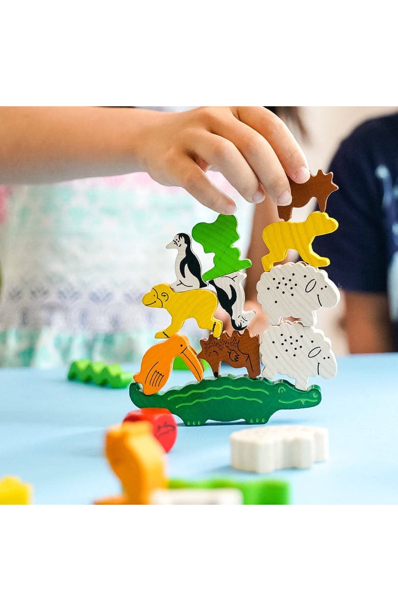 HABA Animal Upon Animal - Classic Wooden Stacking Game Ultimate Family Board Games for Kids and Adults, Party Games and Fun Dexterity Kids Games 4-8, Alternate, color, Multi
