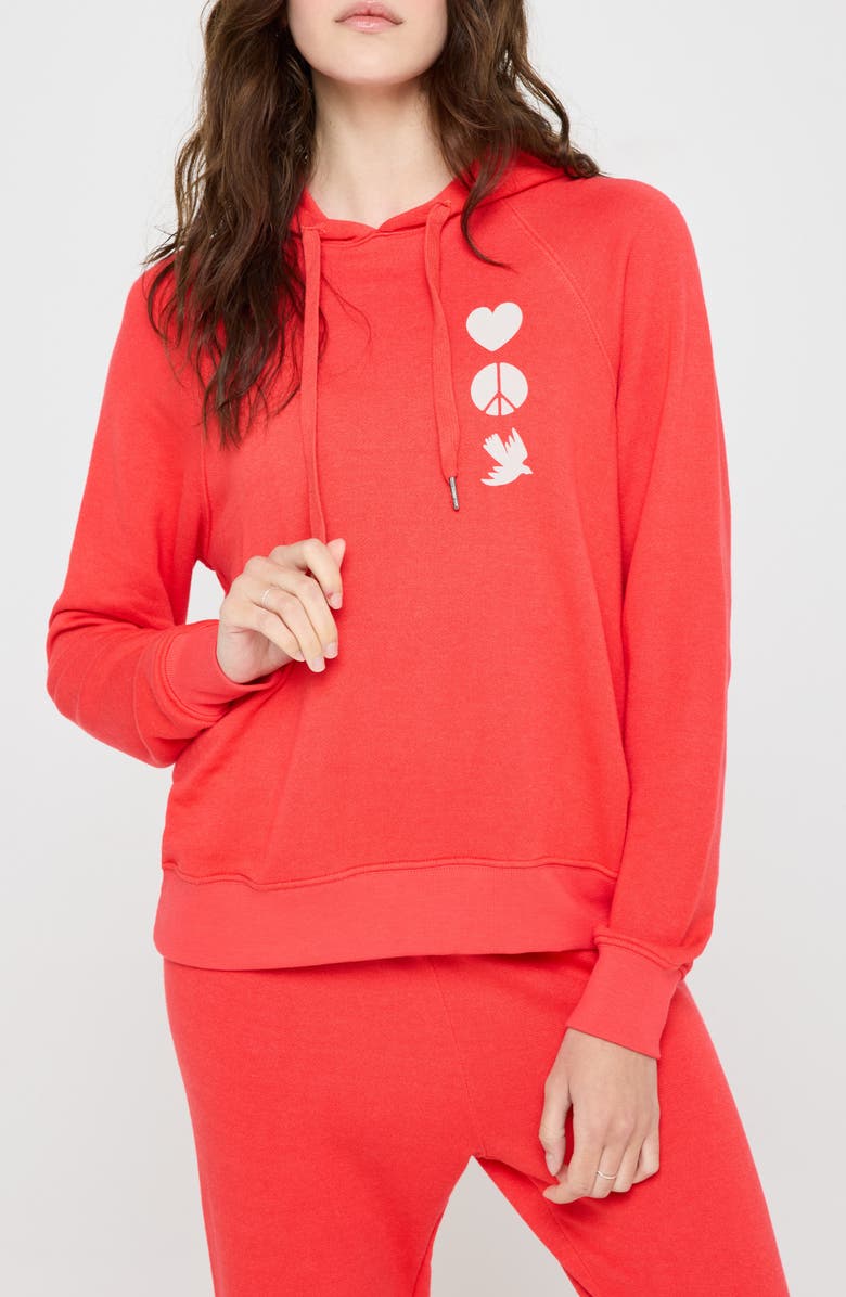 Spiritual Gangster Love Heart Harper Crop Hoodie, Main, color,