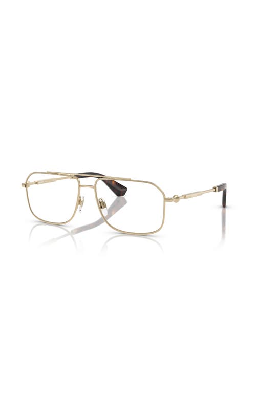 Burberry 56mm Rectangle Optical Glasses In Gold