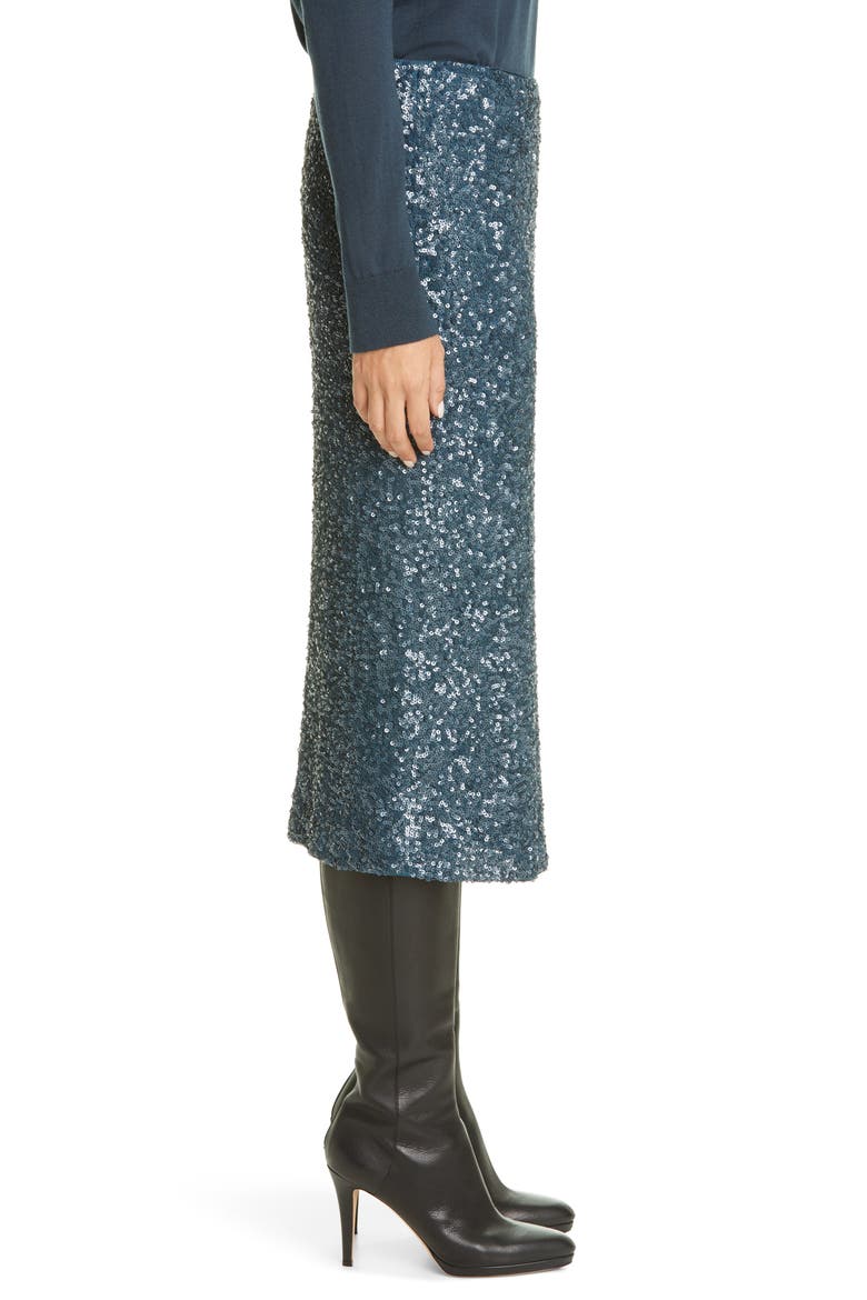 Casey Sequin Midi Skirt, Alternate, color, BLUE STORM