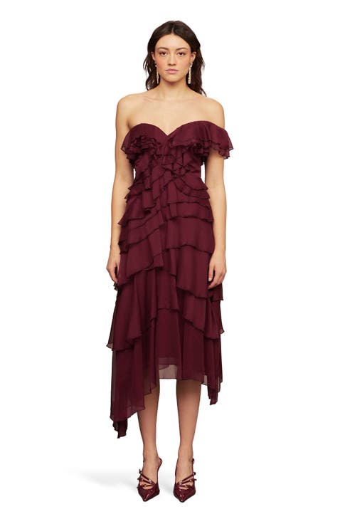 Emaline Chiffon Cascade Dress