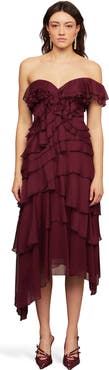 AMUR Emaline Chiffon Cascade Dress