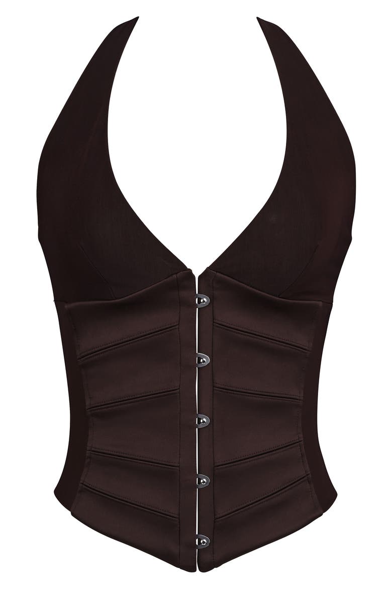 Lia Dark Cherry Corset Top, Alternate, color, DARK CHERRY