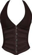 HOUSE OF CB Lia Dark Cherry Corset Top