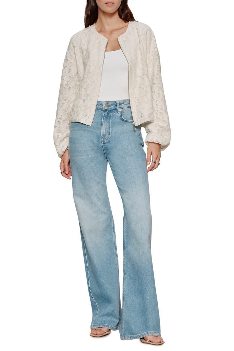 Leila Lace Bomber Jacket, Alternate, color, COLLAGEN WHITE