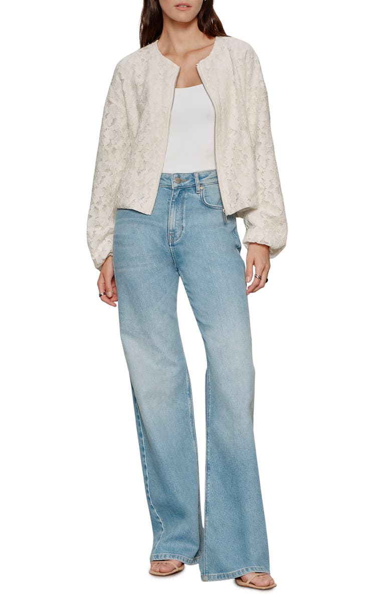 Sanctuary Leila Lace Bomber Jacket, Alternate, color, Collagen White