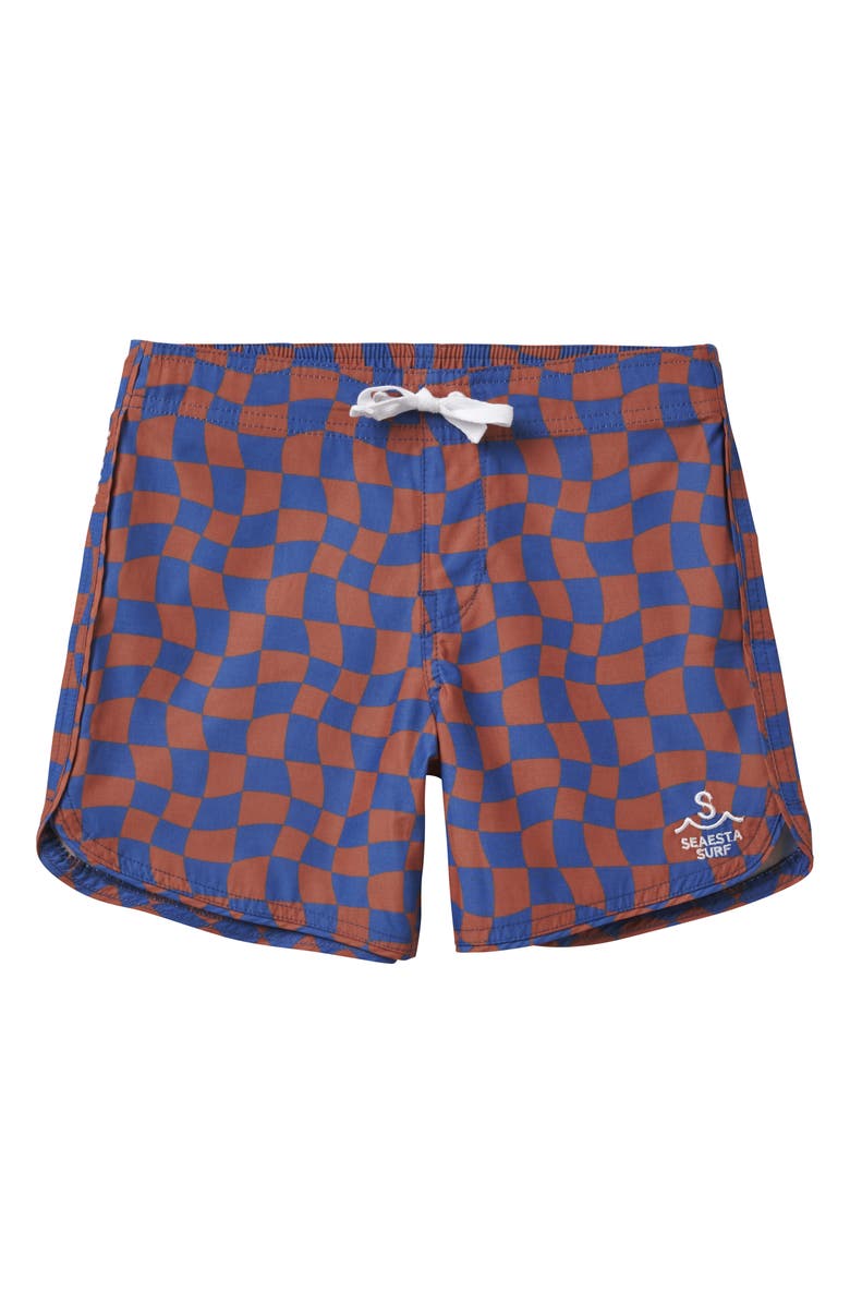 SEAESTA SURF Kids' Retro Style Swim Trunks, Main, color, Blue