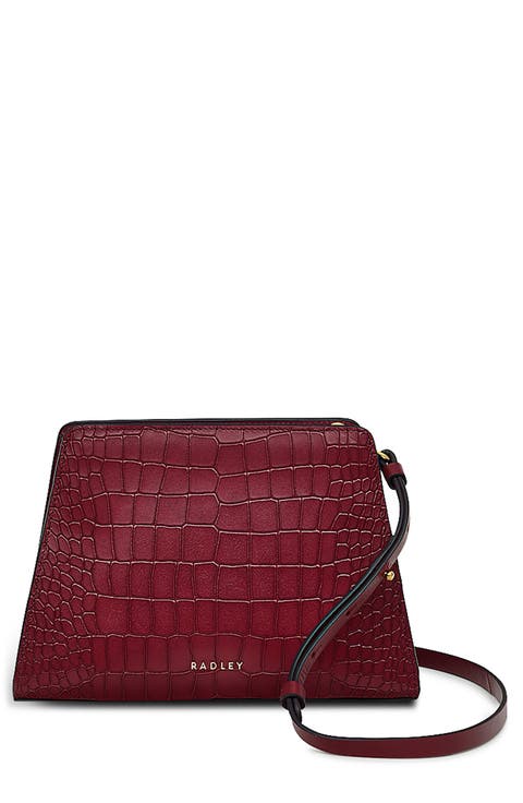 Glasshouse Small Croc Embossed Crossbody Bag