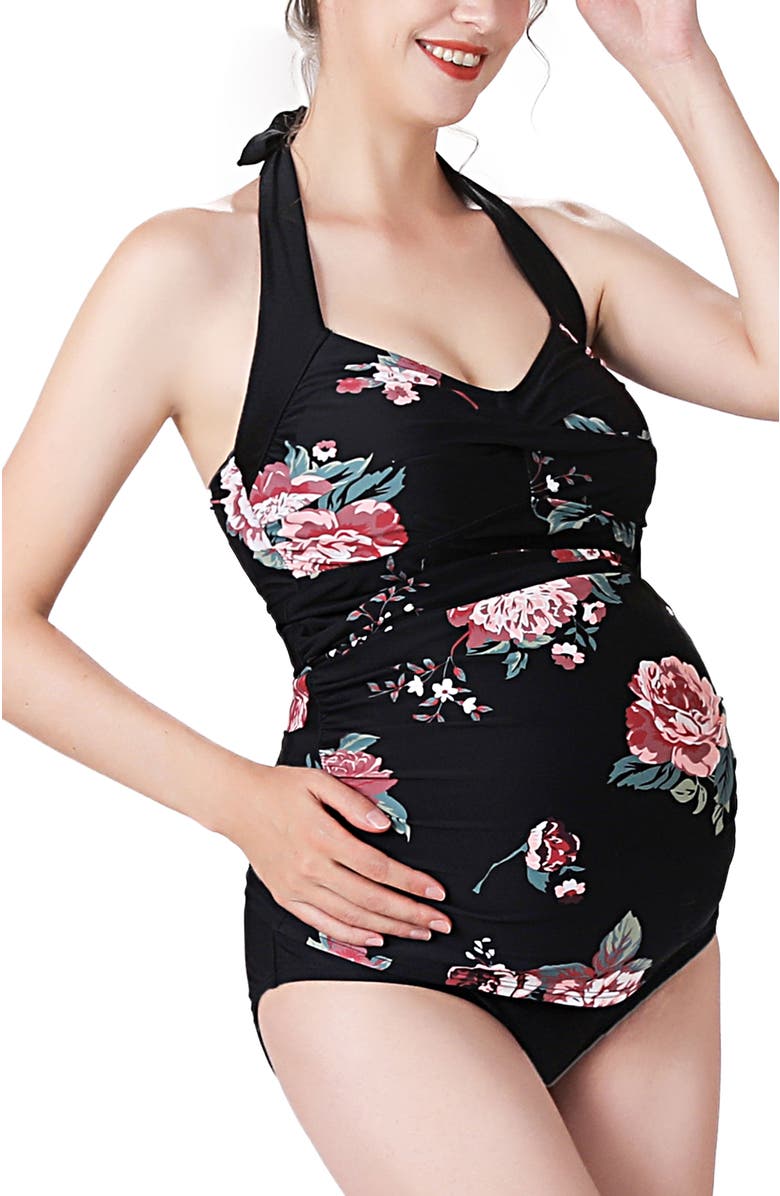 Kimi & Kai Arely Floral Print UPF50+ Two-Piece Maternity Swimsuit, Alternate, color, Multicolored