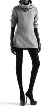7 For All Mankind Ruched High Neck Wool Blend Minidress