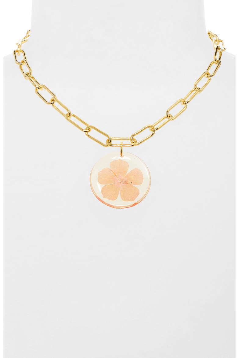 Phlox Pendant Necklace, Alternate, color, GOLD