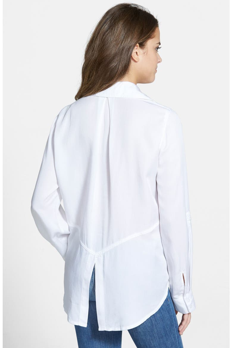 Split Back Long Sleeve Shirt, Alternate, color, WHITE
