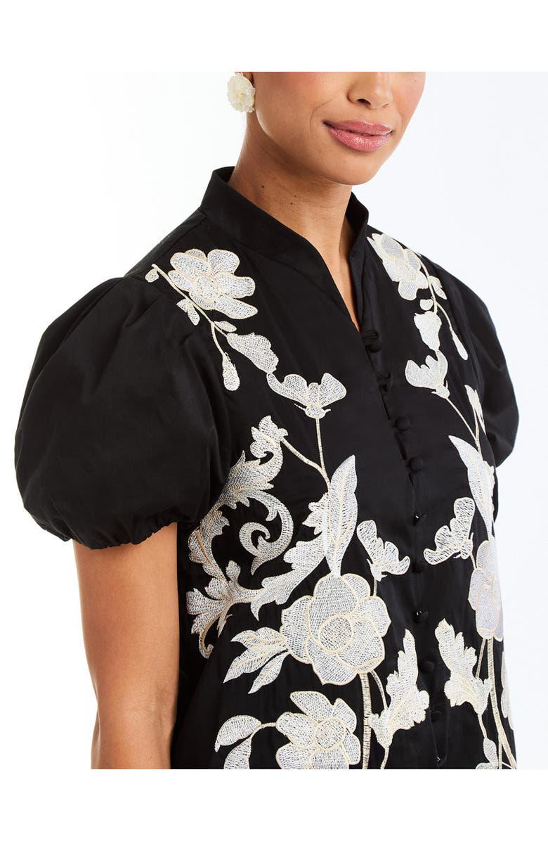 Mestiza New York Elliana Barong Midi Dress, Alternate, color, Black Ivory