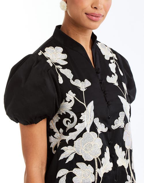 Mestiza New York Elliana Barong Midi Dress In Black