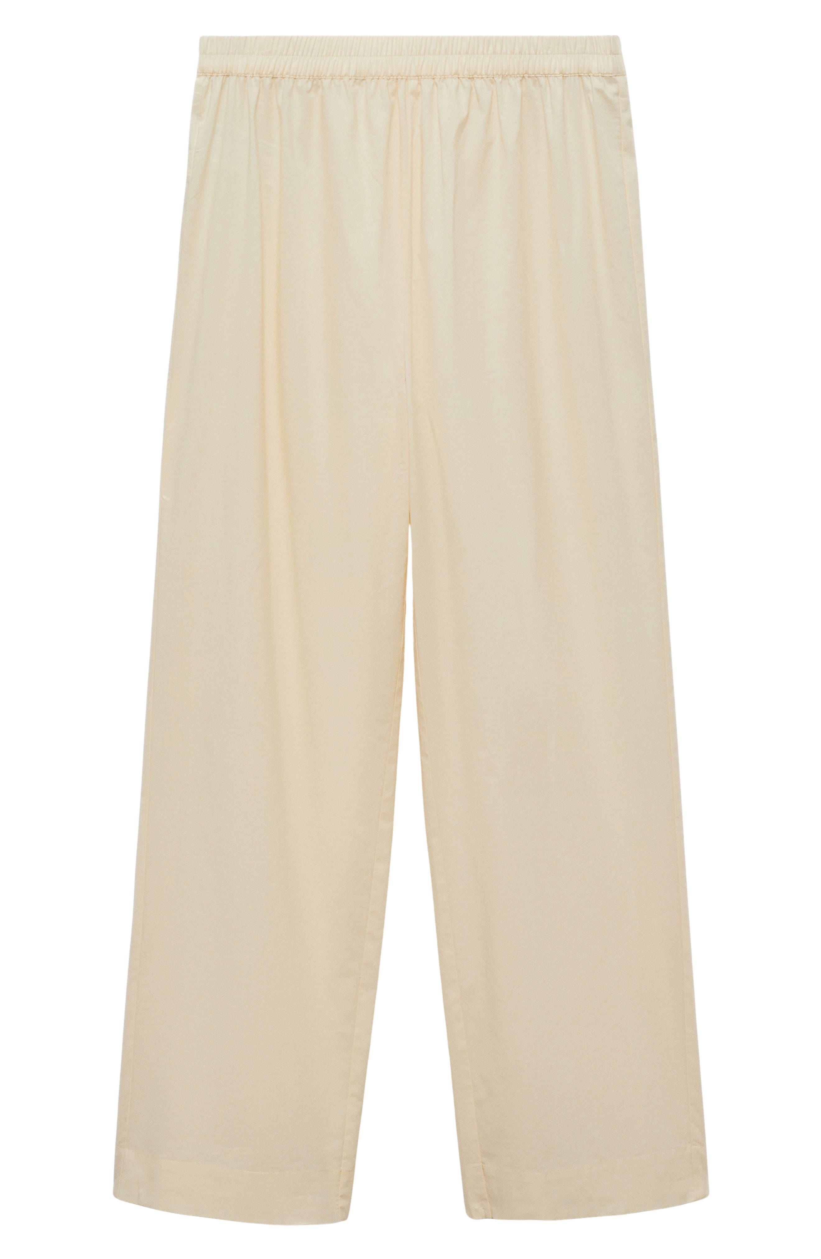 MANGO Garment Washed Cotton Pants