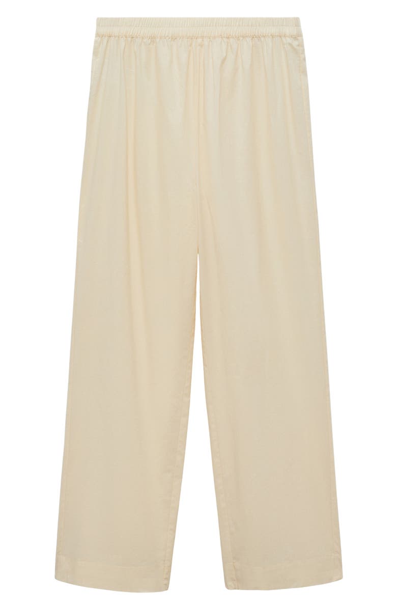 MANGO Garment Washed Cotton Pants, Main, color, Vanilla