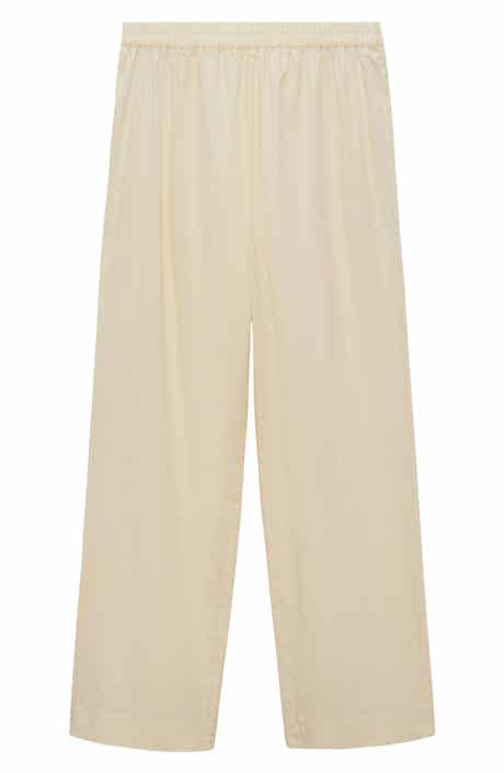MANGO Garment Washed Cotton Pants