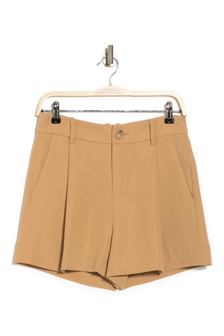 Pleat Front Shorts, Alternate, color, PALE WALNUT