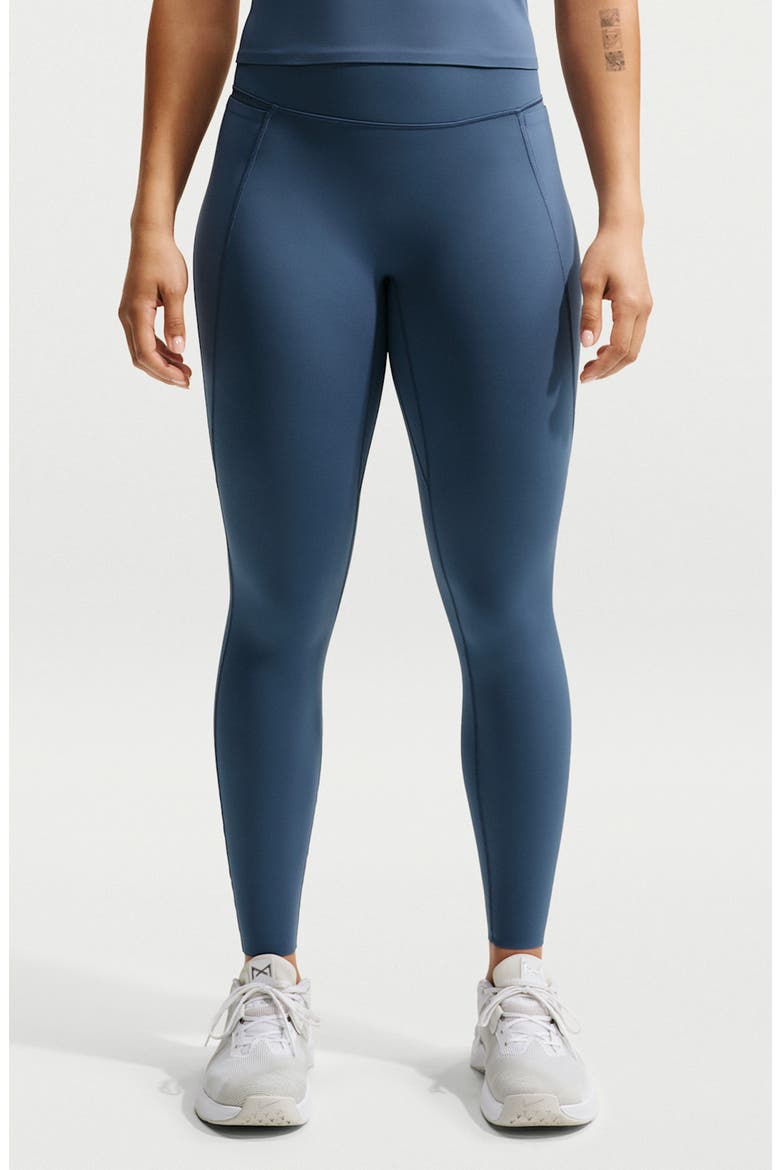 Universa Medium-Support High-Waisted Pocket 7/8 Leggings, Main, color, 438 438 NEW SLATE/NEW SLATE/MIDNIGHT NAVY