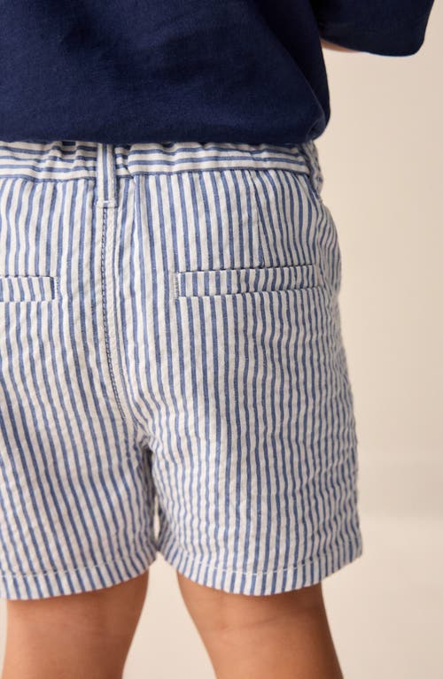 Next Kids' Ticking Stripe Cotton Shorts In White