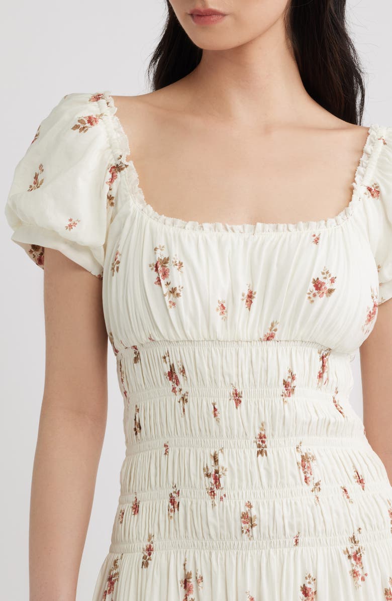Reformation Riva Shirred Midi Dress, Alternate, color, Maven