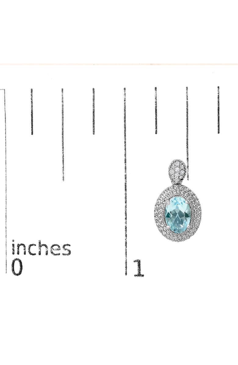 Haus of Brilliance Silver Diamond Accent and Topaz with Beaded Halo Drop Stud Earrings, Alternate, color, White