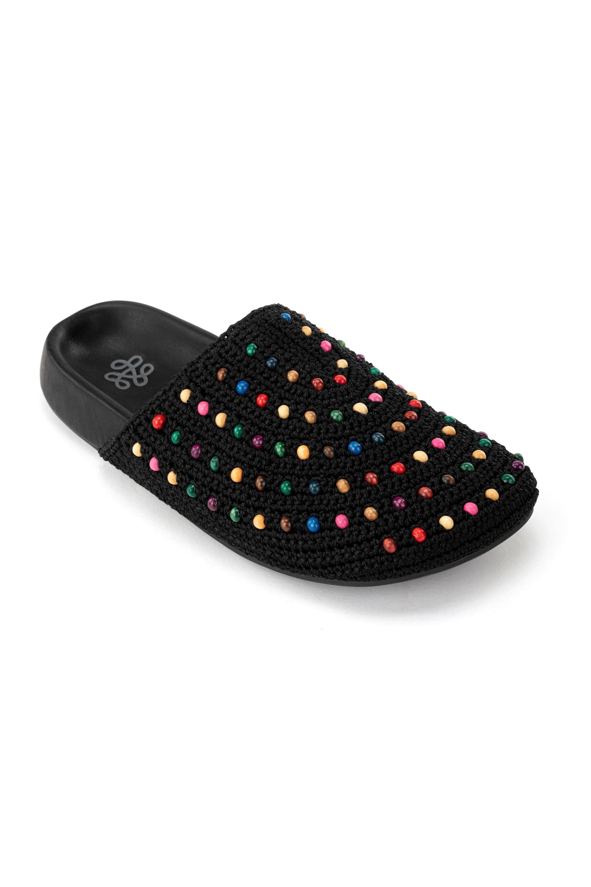 The Sak Bolinas Crochet Clog Shoe, Alternate, color, Black Multi Beads