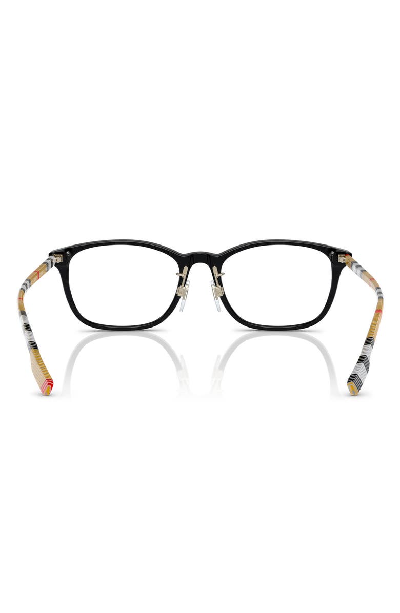 Burberry 53mm Rectangular Optical Glasses, Alternate, color, Black / Demo Lens