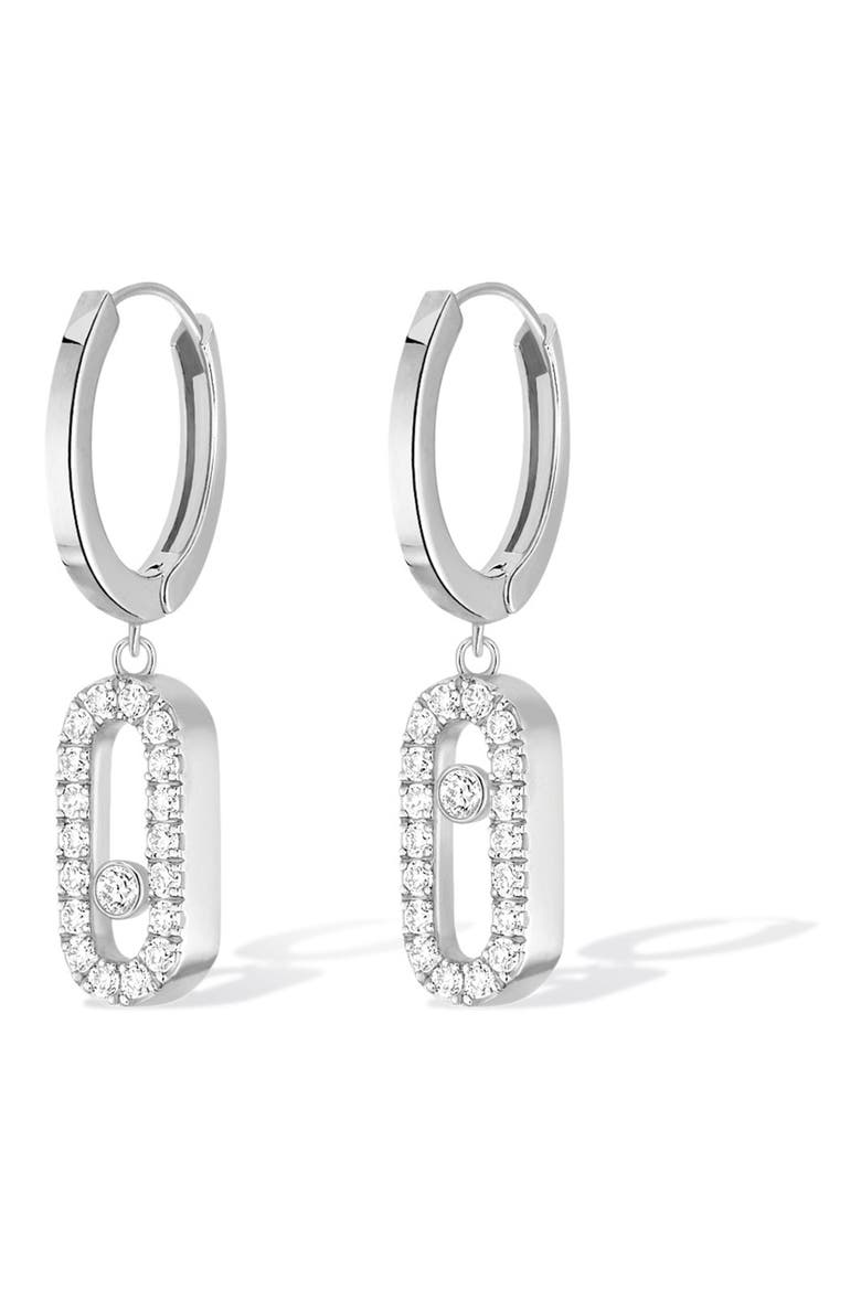 Move Uno Mismatched Pavé Diamond Drop Earrings, Alternate, color, WHITE GOLD