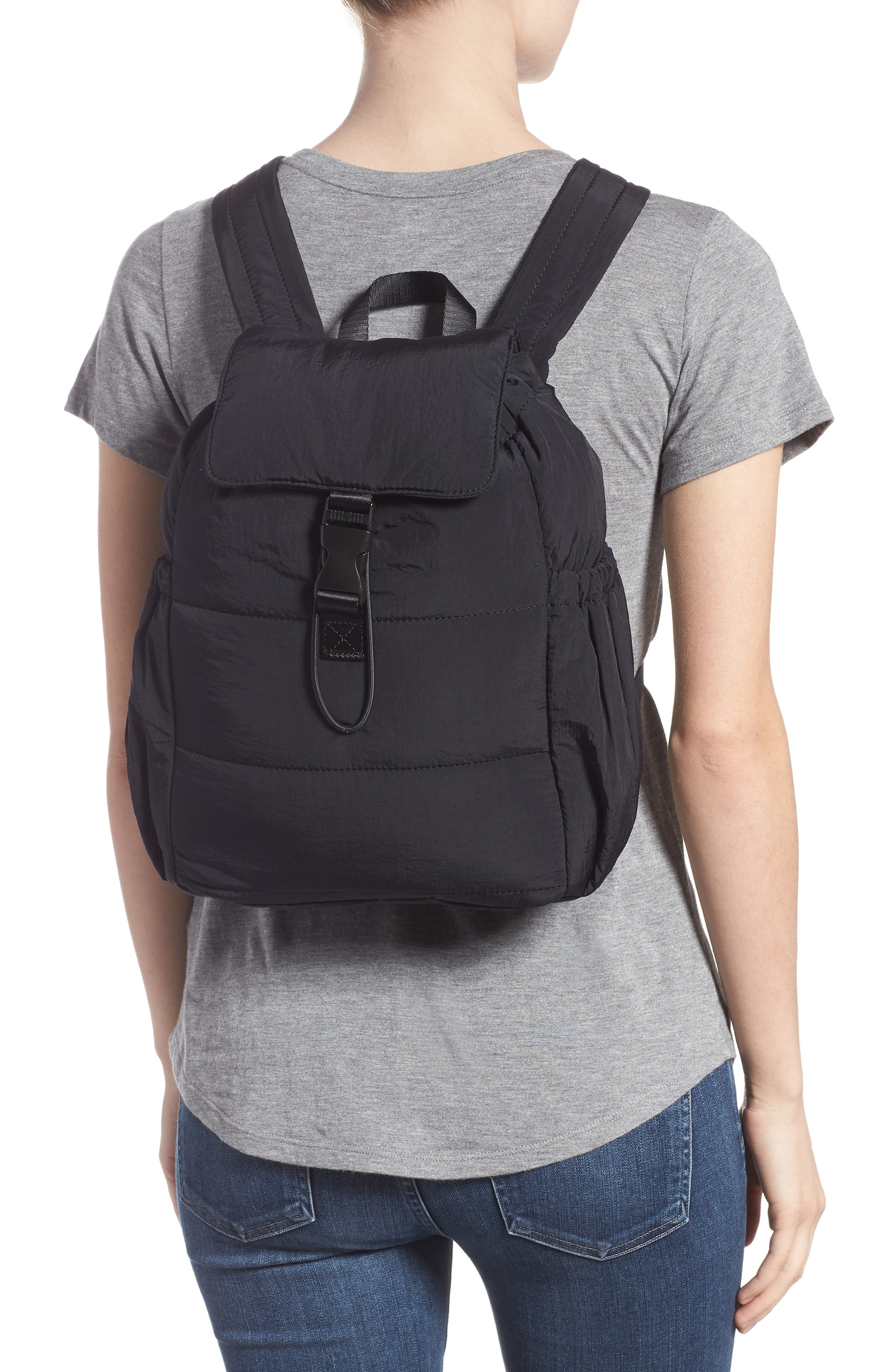 Teri Nylon Backpack, Alternate, color, BLACK