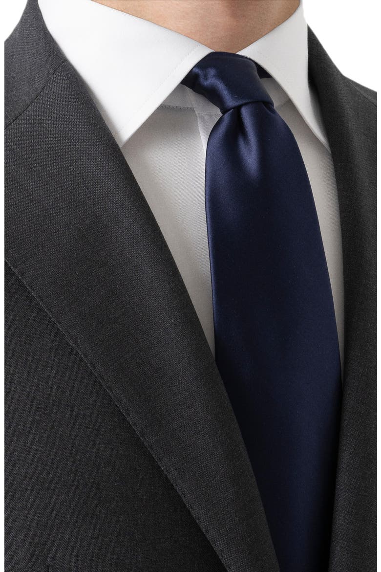Solid Navy Silk Tie, Alternate, color, NAVY