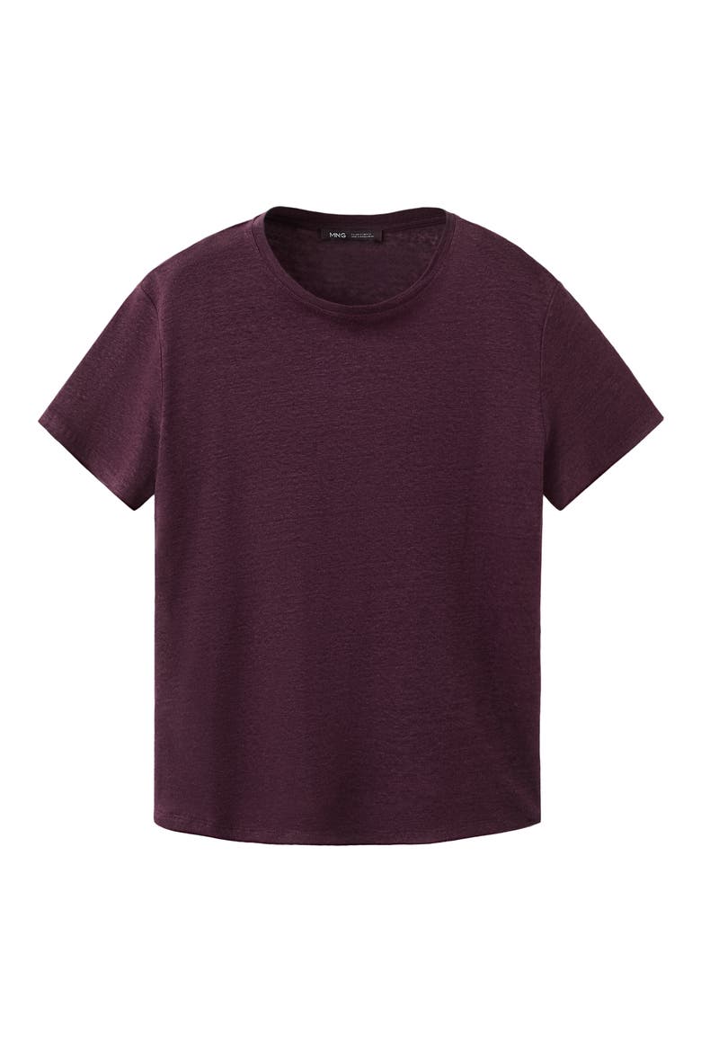 Linen T-Shirt, Alternate, color, WINE