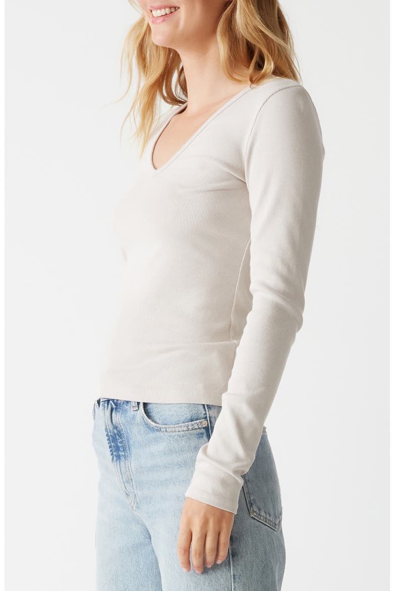 Remi V-Neck Rib Top, Alternate, color, CEMENT