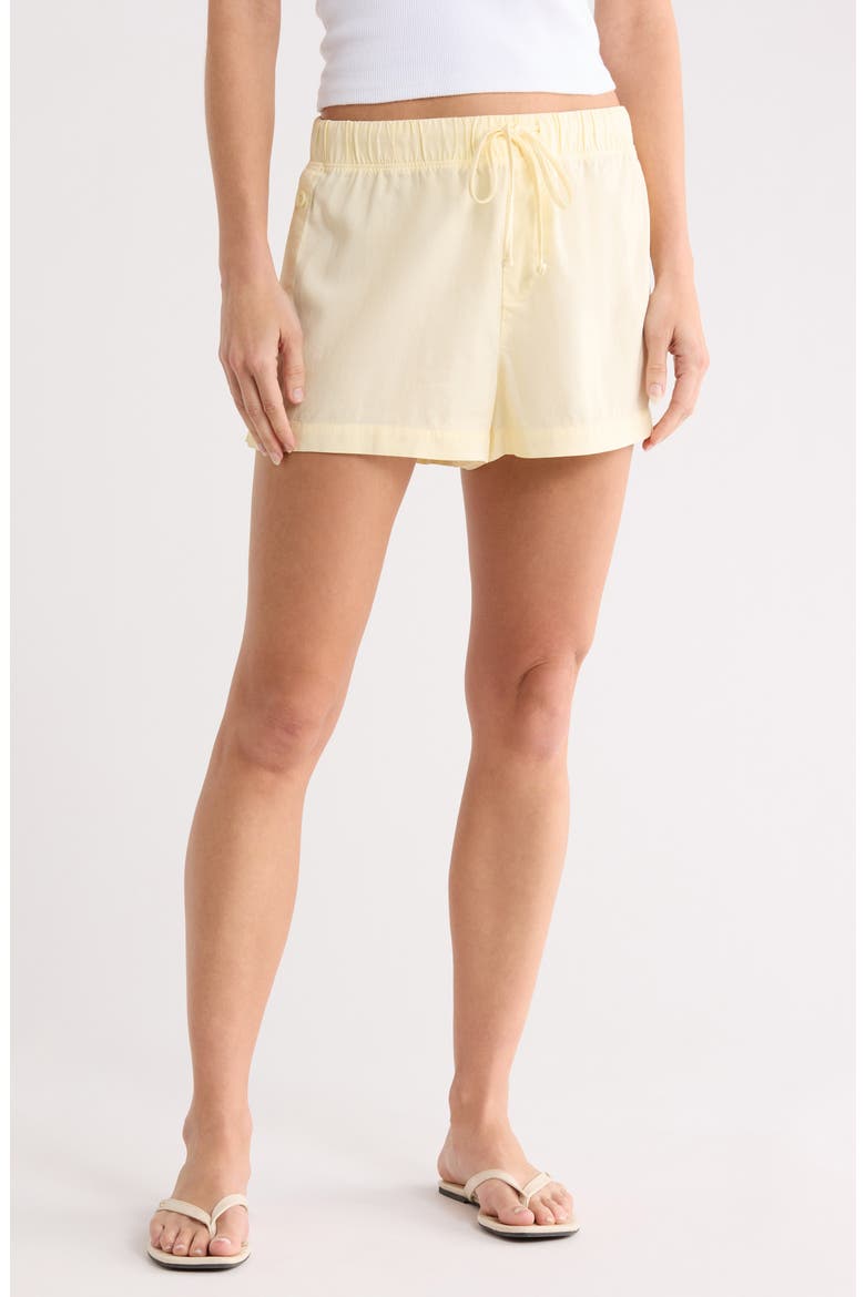 Button Side Shorts, Main, color, SOFT DAISY