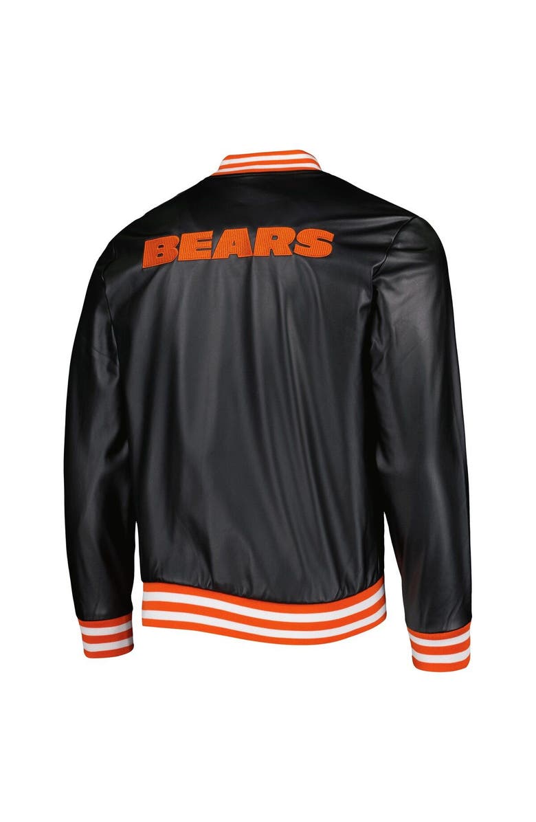THE WILD COLLECTIVE Men's The Wild Collective Black Chicago Bears Metallic Bomber Full-Snap Jacket, Alternate, color, Black