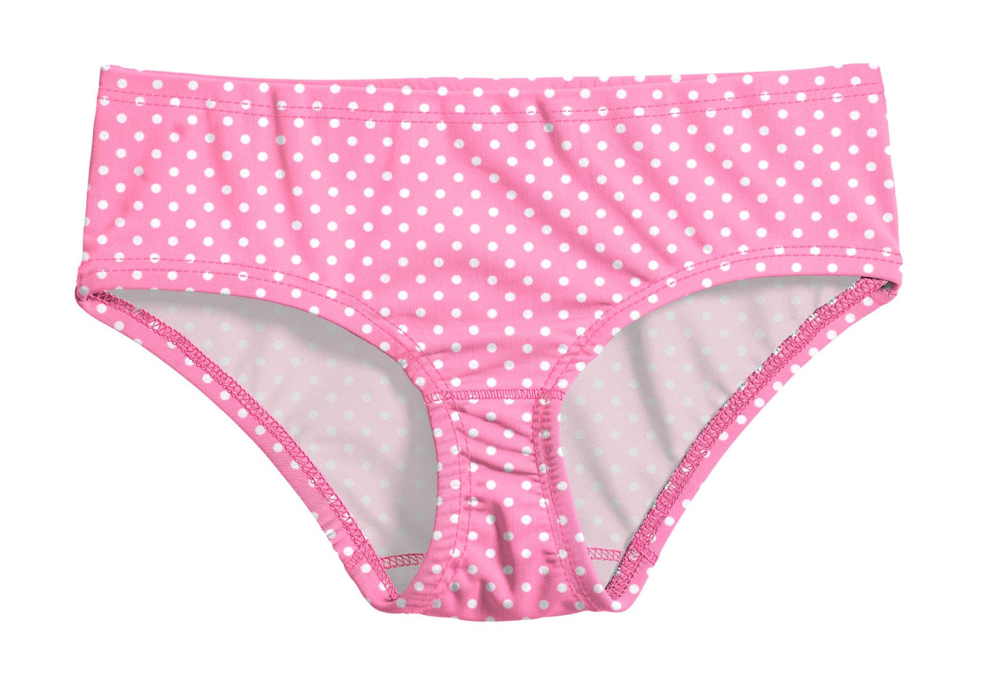 Pink w- White Polka Dot